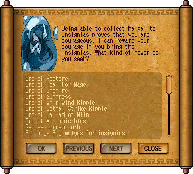Orb popup