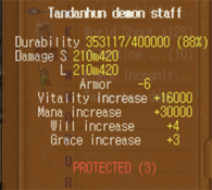 Stats of the Tandanhun demon staff